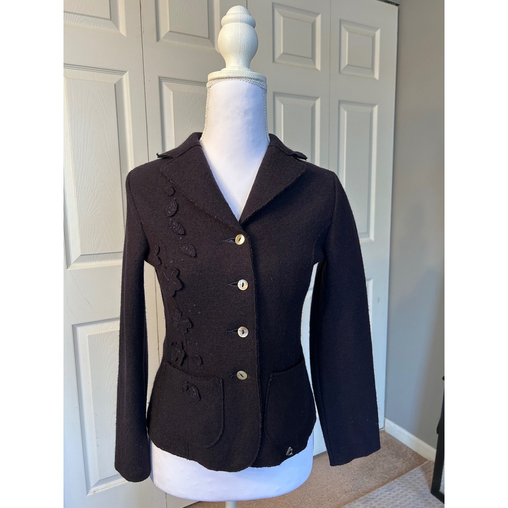 Isabella G by Geiger Women's Wool Jacket Floral Embellished Size 140